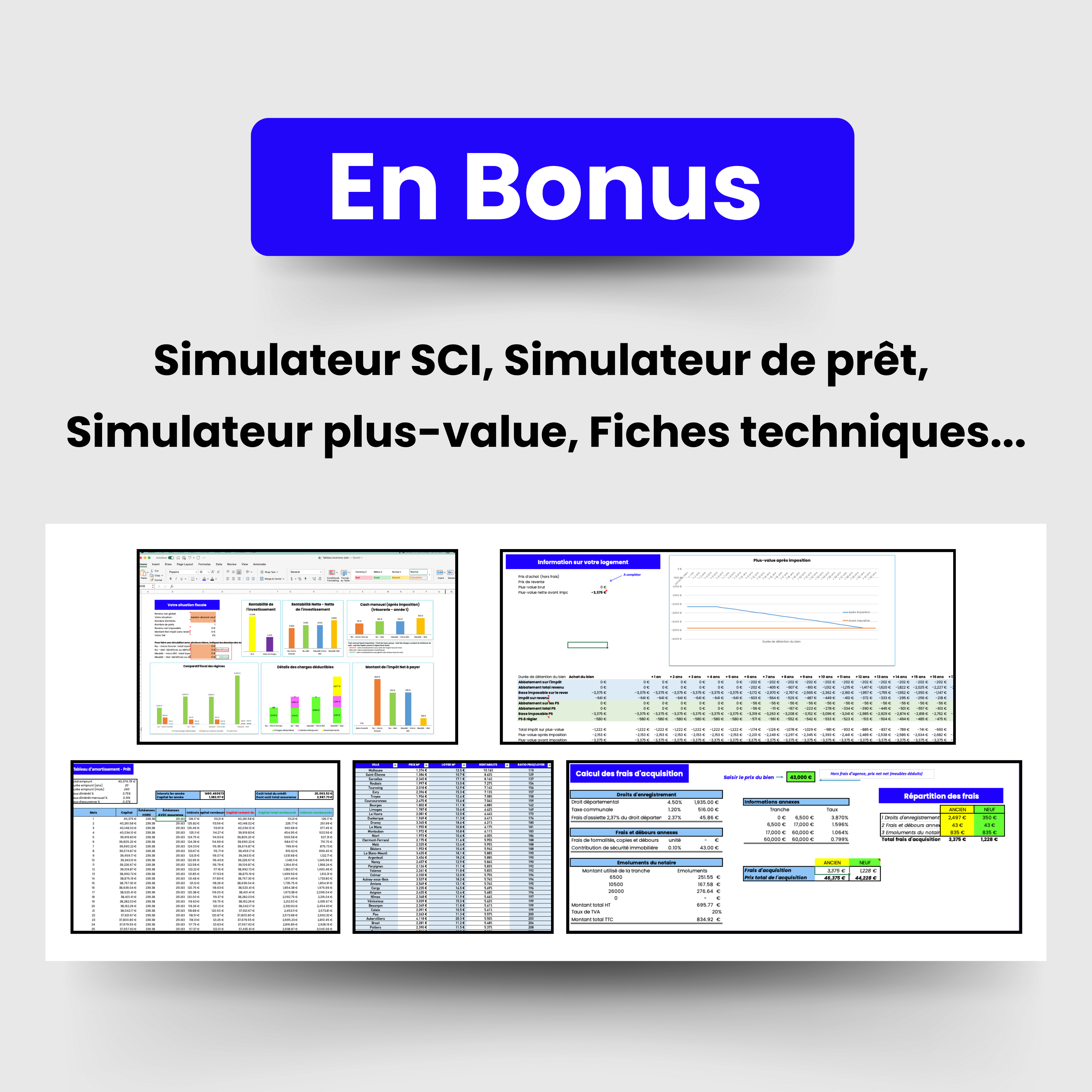 Outils d'analyse - Template Excel (+20)